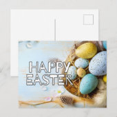 Fröhlicher Osterhase & Eierkuchen Postkarte (Vorne/Hinten)