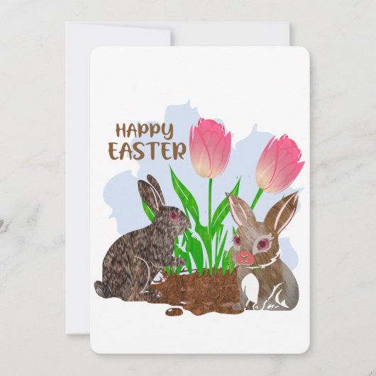 Fröhlicher Osterhase Feiertagskarte (Vorderseite)