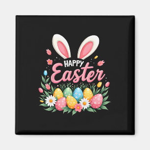 Fröhlicher Osterhase Frühling Osterei Oster-Shirts Magnet