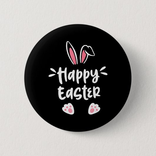 Fröhlicher Osterhase Frühling Osterei Ostermänner Button (Vorderseite)