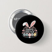 Fröhlicher Osterhase Frühling Ostern Ei Ostern Fra Button (Vorne & Hinten)