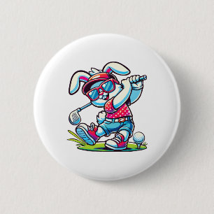Fröhlicher Osterhase Golf Liebhaber Sport Jungen M Button