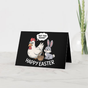 Fröhlicher Osterhase Hase Huhn Nicht schon wieder Dankeskarte