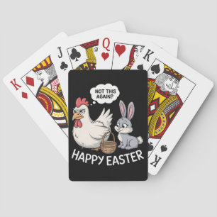 Fröhlicher Osterhase Hase Huhn Nicht schon wieder Spielkarten