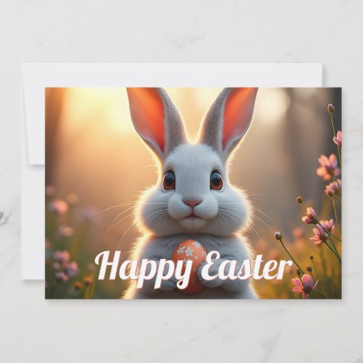 Fröhlicher Osterhase im Zauber des Frühlings (Vorderseite)