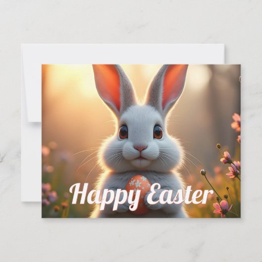 Fröhlicher Osterhase im Zauber des Frühlings (Vorderseite)