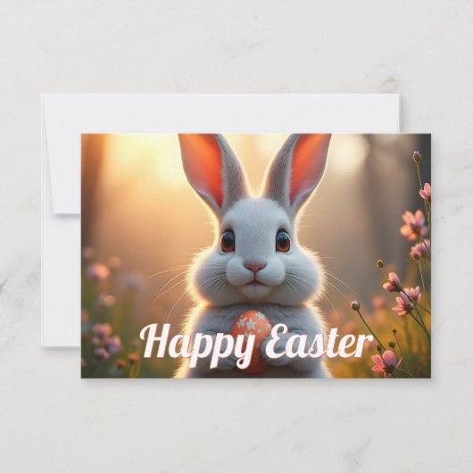 Fröhlicher Osterhase im Zauber des Frühlings (Vorderseite)