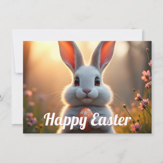Fröhlicher Osterhase im Zauber des Frühlings (Vorderseite)