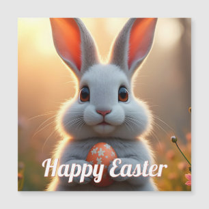 Fröhlicher Osterhase im Zauber des Frühlings Magnetkarte