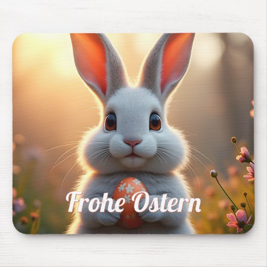 Fröhlicher Osterhase im Zauber des Frühlings Mousepad (Vorne)