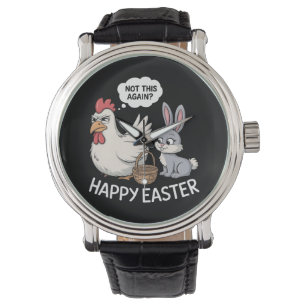 Fröhlicher Osterhase Kaninchen Huhn Nicht schon wi Armbanduhr