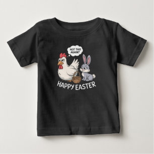 Fröhlicher Osterhase Kaninchen Huhn Nicht schon wi Baby T-shirt