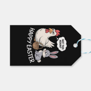 Fröhlicher Osterhase Kaninchen Huhn Nicht schon wi Geschenkanhänger