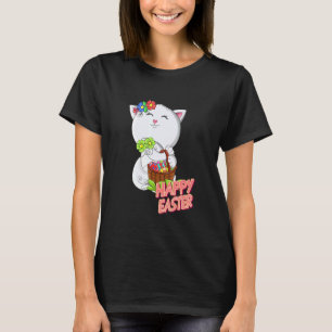 Fröhlicher Osterhase Katze Ostern  Humorvoll T-Shirt