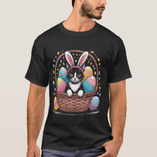 Fröhlicher Osterhase Katzen Süße Kätzchen Ei Korb  T-Shirt