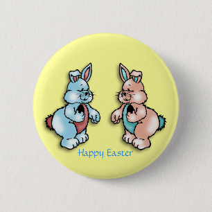 Fröhlicher Osterhase-Knopf Button