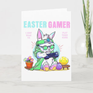 Fröhlicher Osterhase Lustiger Gamer Videospiel Jun Karte