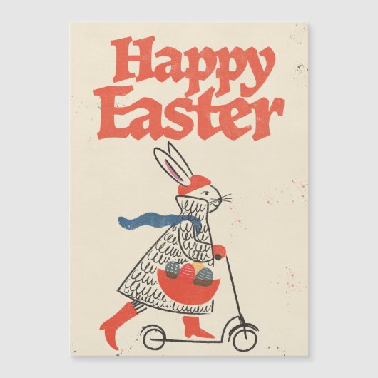 Fröhlicher Osterhase Magnetkarte (Vorderseite)