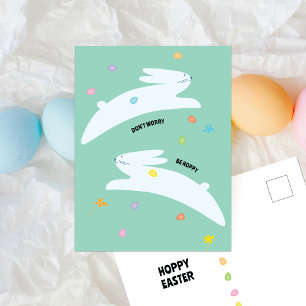 Fröhlicher Osterhase Moderne Minimal Ostergrüße Feiertagspostkarte