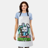 Fröhlicher Osterhase Pixel Game Gaming Gamer Junge Schürze (Getragen)