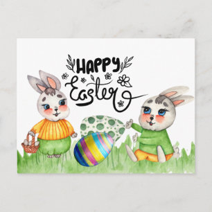 Fröhlicher Osterhase Postkarte
