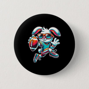 Fröhlicher Osterhase Quarterback Receiver Football Button
