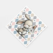 Fröhlicher Osterhase Serviette (Ecke)