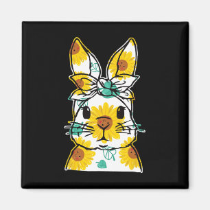 Fröhlicher Osterhase Sonnenblume Ostern Kaninchen Magnet