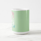 Fröhlicher Osterhase Stempel Rosa Kaffeetasse (Mittel)