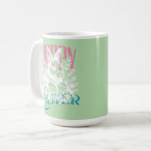 Fröhlicher Osterhase Stempel Rosa Kaffeetasse (Vorderseite Links)