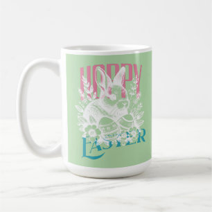 Fröhlicher Osterhase Stempel Rosa Kaffeetasse