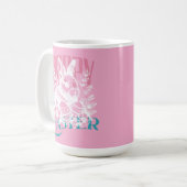 Fröhlicher Osterhase Stempel Rosa Kaffeetasse (Vorderseite Links)