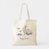 Fröhlicher Osterhase Tragetasche (Rückseite)