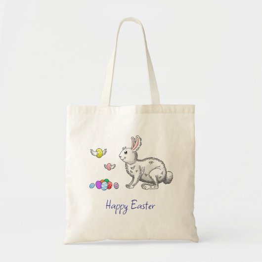 Fröhlicher Osterhase Tragetasche (Vorne)