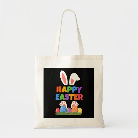 Fröhlicher Osterhase Tragetasche (Vorne)