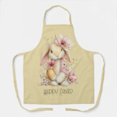 Fröhlicher Osterhase und Blumen Schürze (Vorderseite)
