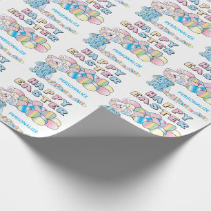 Fröhlicher Osterhase und Eier - Geschenkpapier