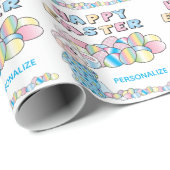 Fröhlicher Osterhase und Eier - Geschenkpapier (Rolleneckpunkt)