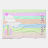 Fröhlicher Osterhase und Eier Geschirrtuch (Horizontal)