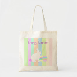 Fröhlicher Osterhase und Eier Tragetasche