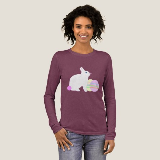 Fröhlicher Osterhase und Eier Tri-Blend Shirt (Volle Vorderseite)