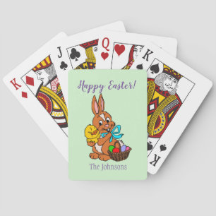 Fröhlicher Osterhase und Küken Dekor von Spielkart Spielkarten