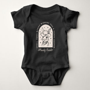 Fröhlicher Osterhase Western-Thema lustige Grüße Baby Strampler