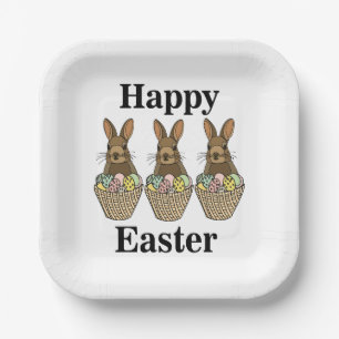 Fröhlicher Ostern Eier Korb Hase Fröhliche Ostern Pappteller