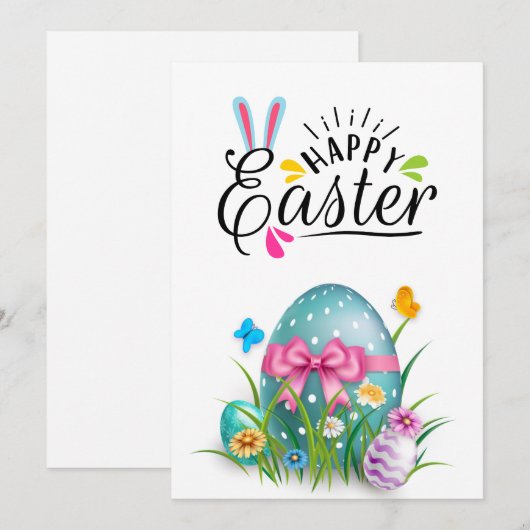 Fröhlicher Ostern Feiertagskarte (Vorne/Hinten)