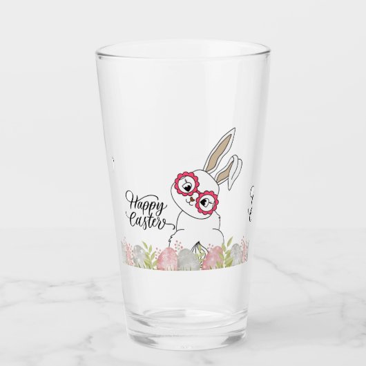 Fröhlicher Ostern Glas (Vorderseite)