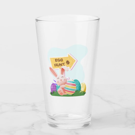 Fröhlicher Ostern Glas (Vorderseite)