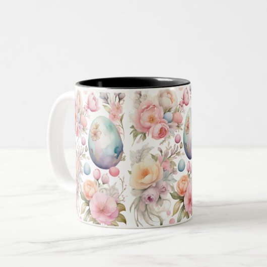 Fröhlicher Ostern Zweifarbige Tasse (Vorderseite Links)