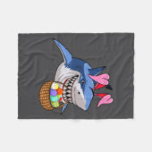 Fröhlicher Osterschark-Hase mit Osterkorb Jungen G Fleecedecke (Vorderseite (Horizontal))