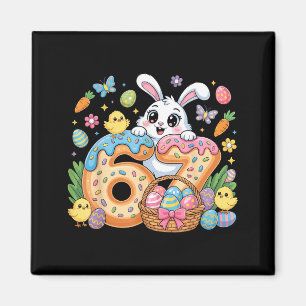 Fröhlicher Ostertag lustig 67 Hase sechs sieben Mä Magnet